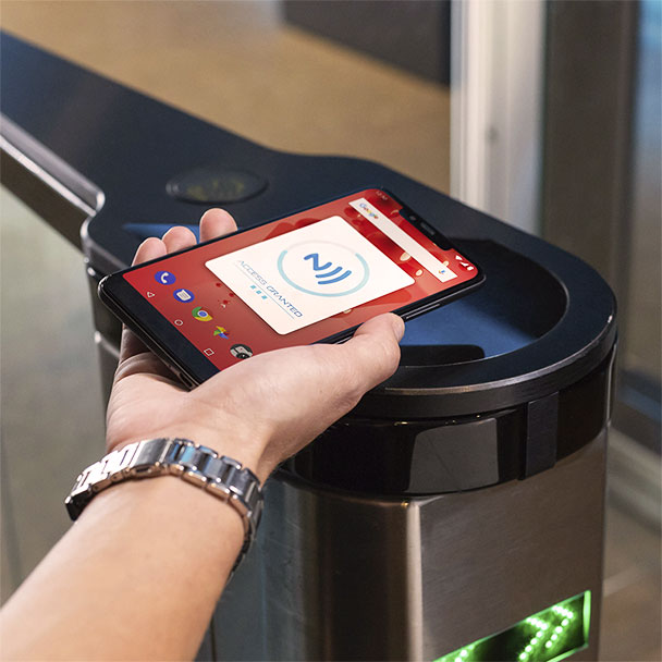 Mobile demonstrating the NFC feature